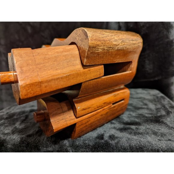 Handcrafted Wooden Mahogany Jewelry Trinket Box Barbados Williams Legacy - Picture 4 of 10